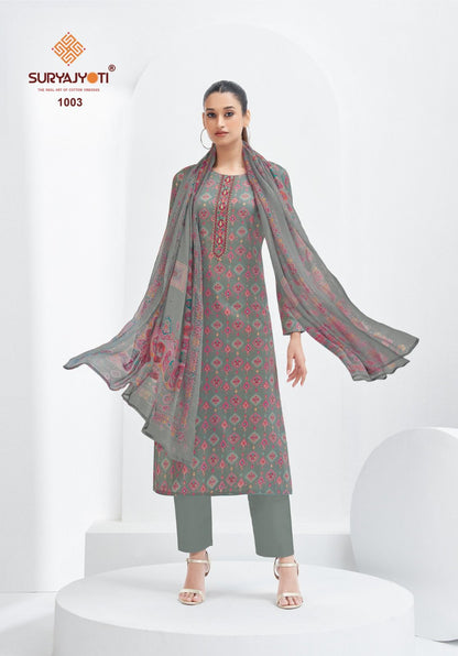 Kali Vol 1 Suryajyoti Jaam Satin Pant Style Suits Supplier