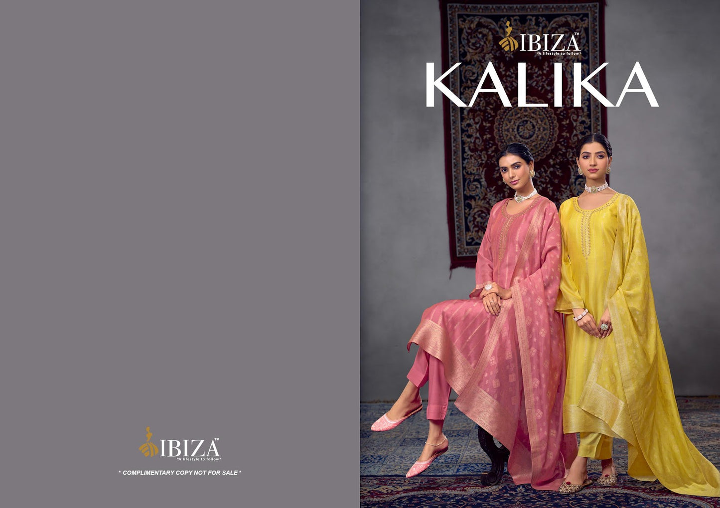 Kalika Ibiza Silk Jacquard Pant Style Suits Wholesale