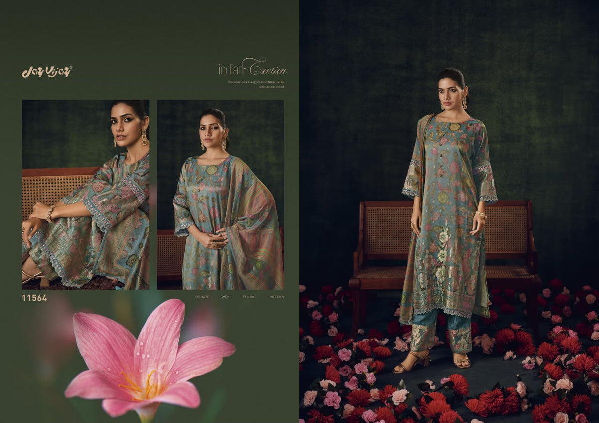 Kalika Jay Vijay Tissue Pant Style Suits Supplier India