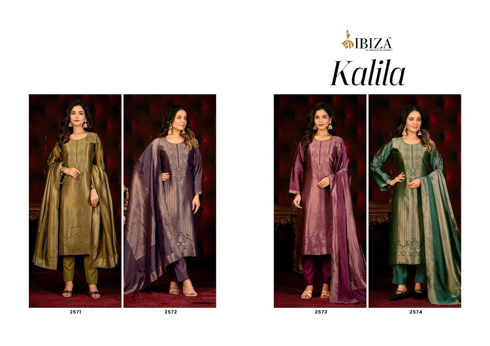 Kalila Ibiza Pure Silk Pant Style Suits Manufacturer India