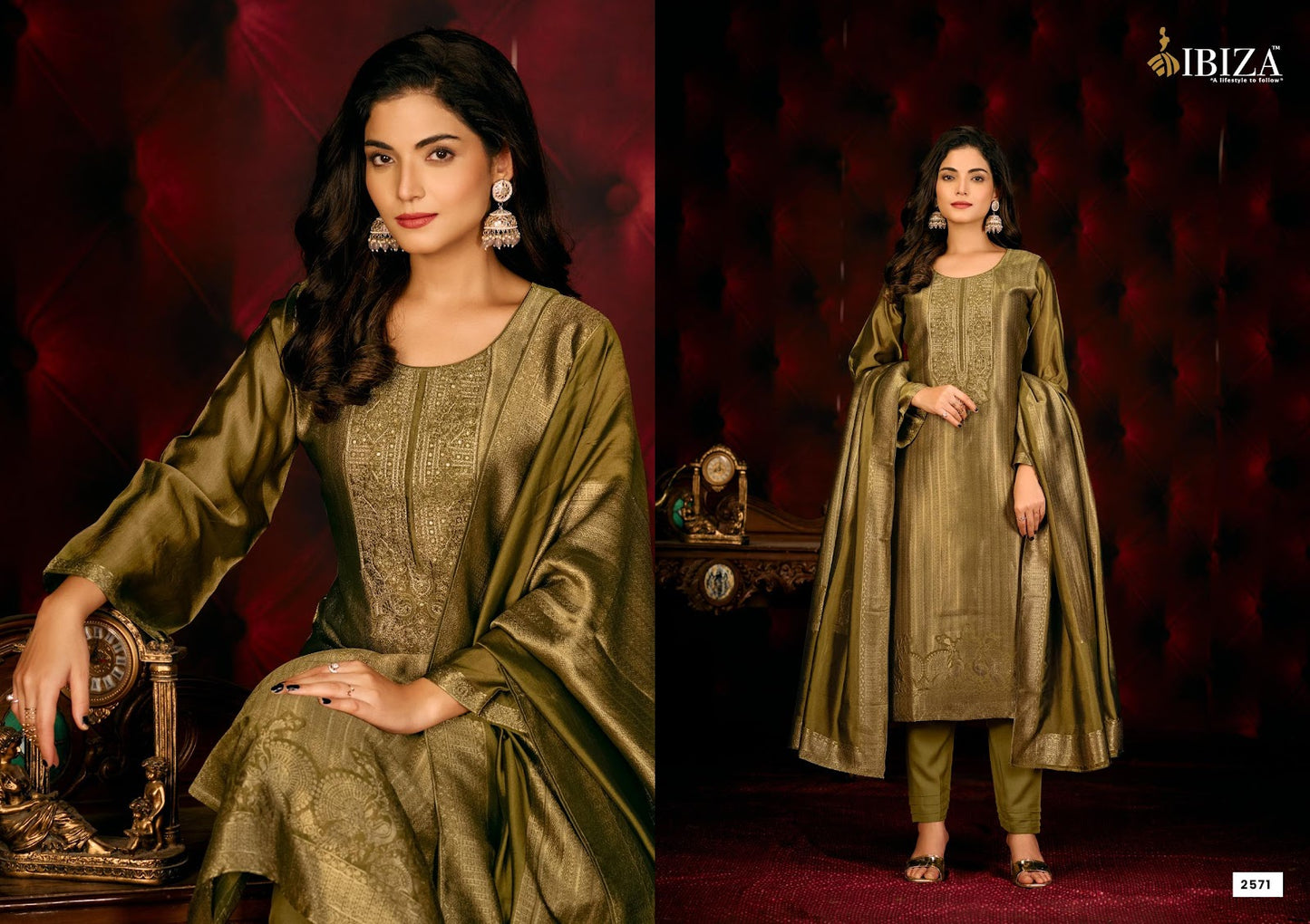 Kalila Ibiza Pure Silk Pant Style Suits Manufacturer India