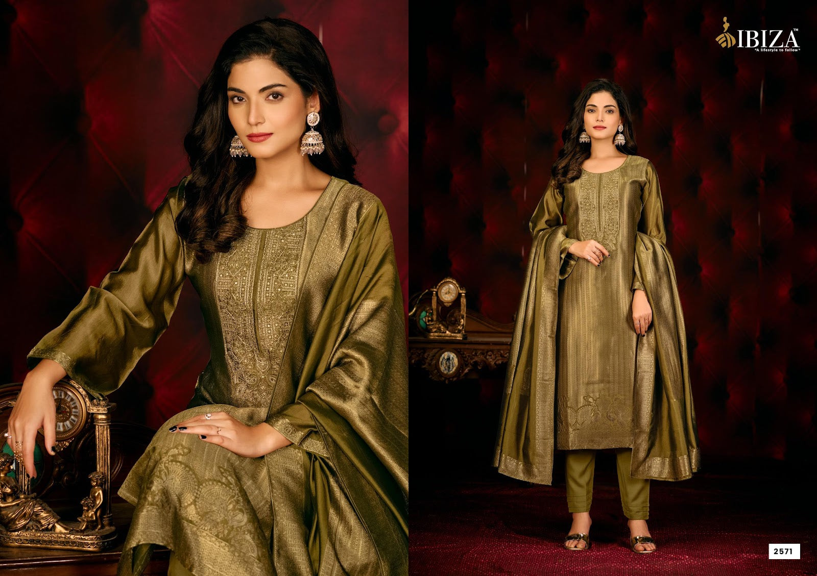 Kalila Ibiza Pure Silk Pant Style Suits Manufacturer India