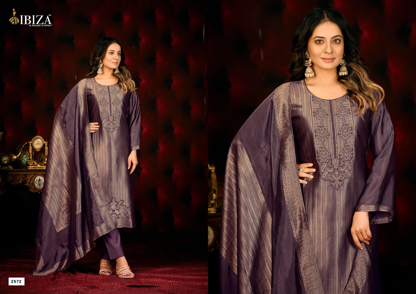 Kalila Ibiza Pure Silk Pant Style Suits Manufacturer India