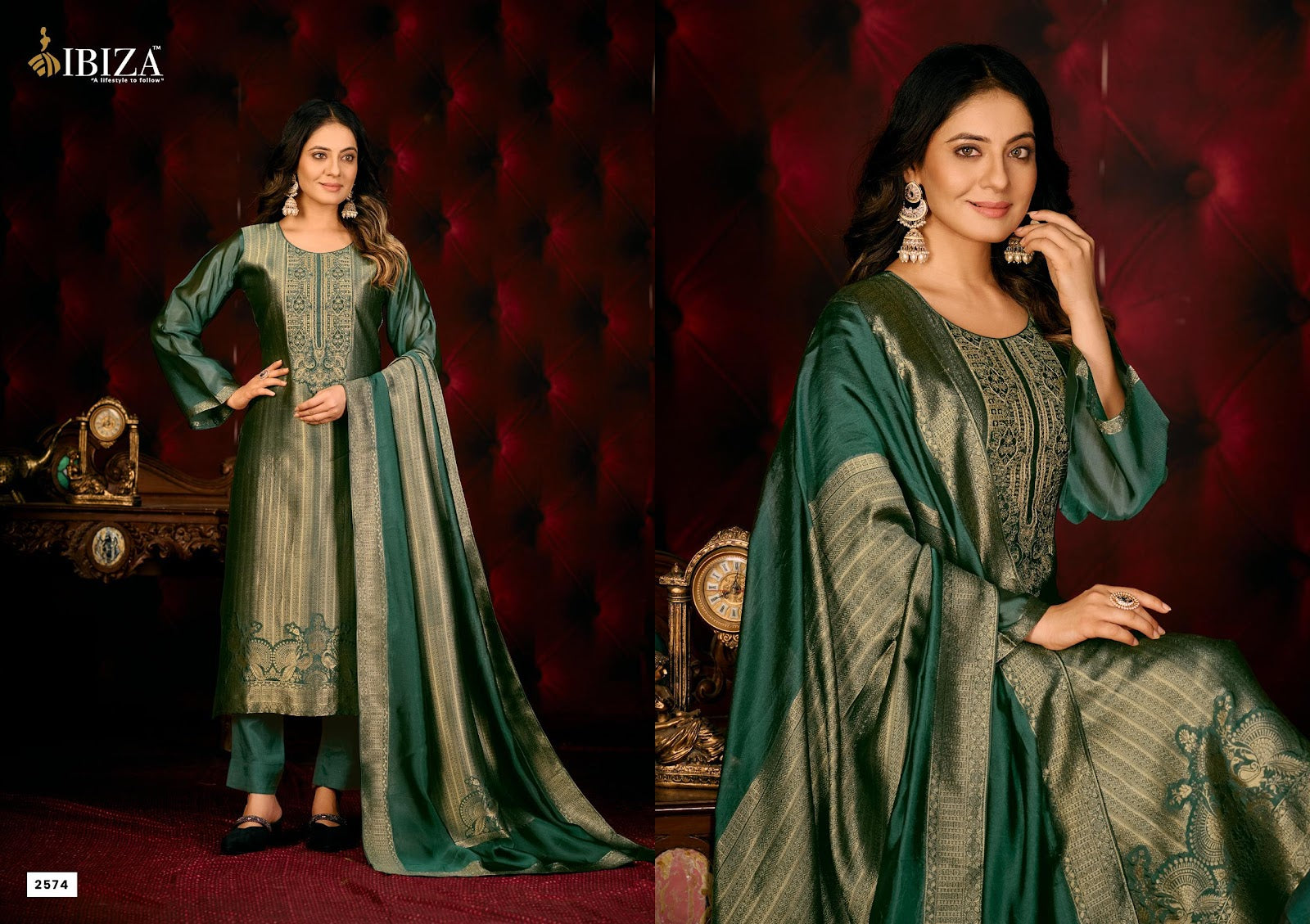 Kalila Ibiza Pure Silk Pant Style Suits Manufacturer India