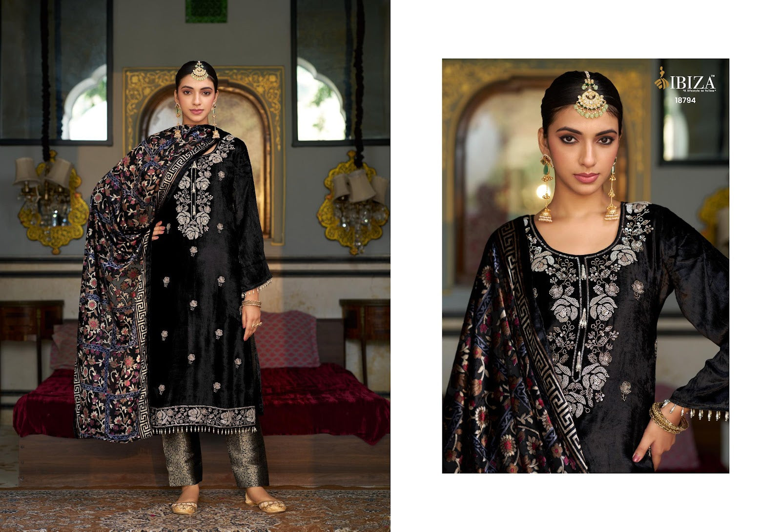 Kalindi Ibiza Pure Viscose Velvet Suits Wholesaler Gujarat