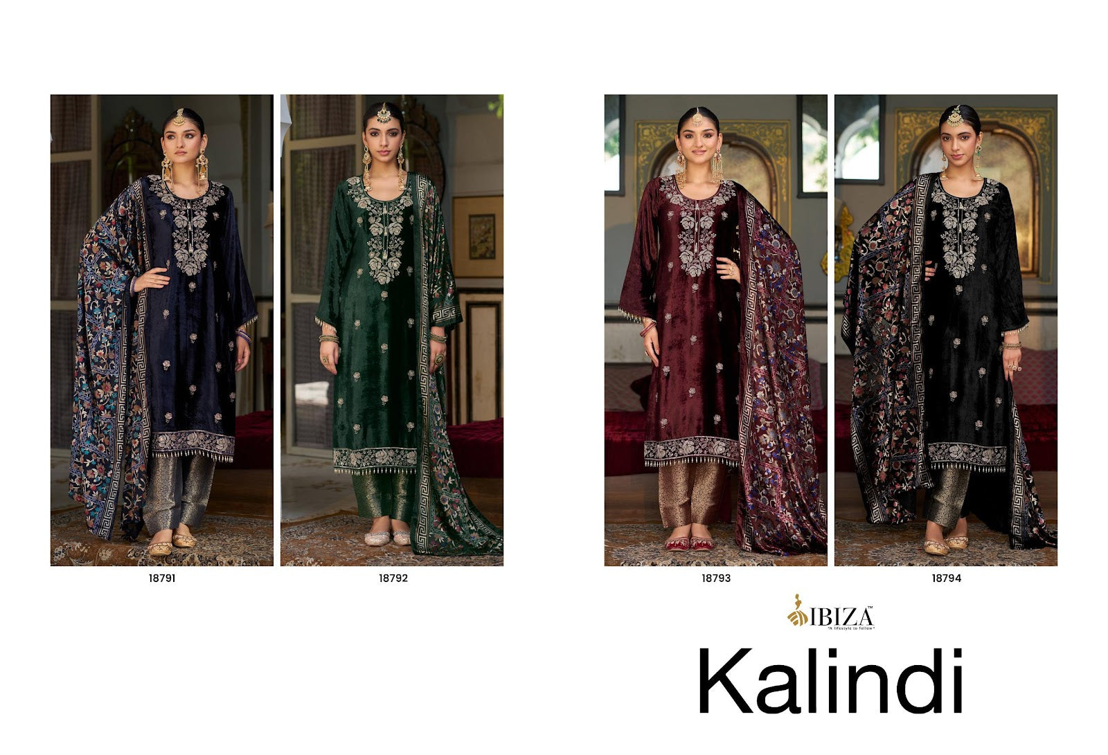 Kalindi Ibiza Pure Viscose Velvet Suits Wholesaler Gujarat