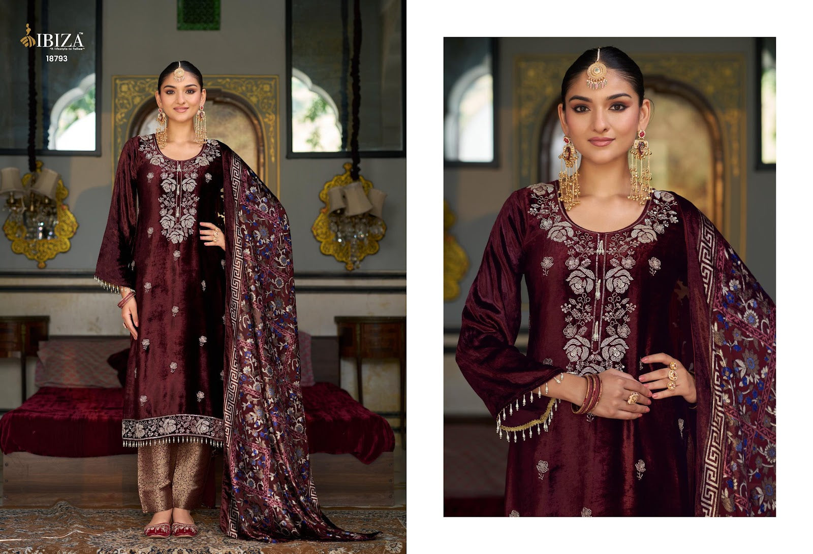 Kalindi Ibiza Pure Viscose Velvet Suits Wholesaler Gujarat