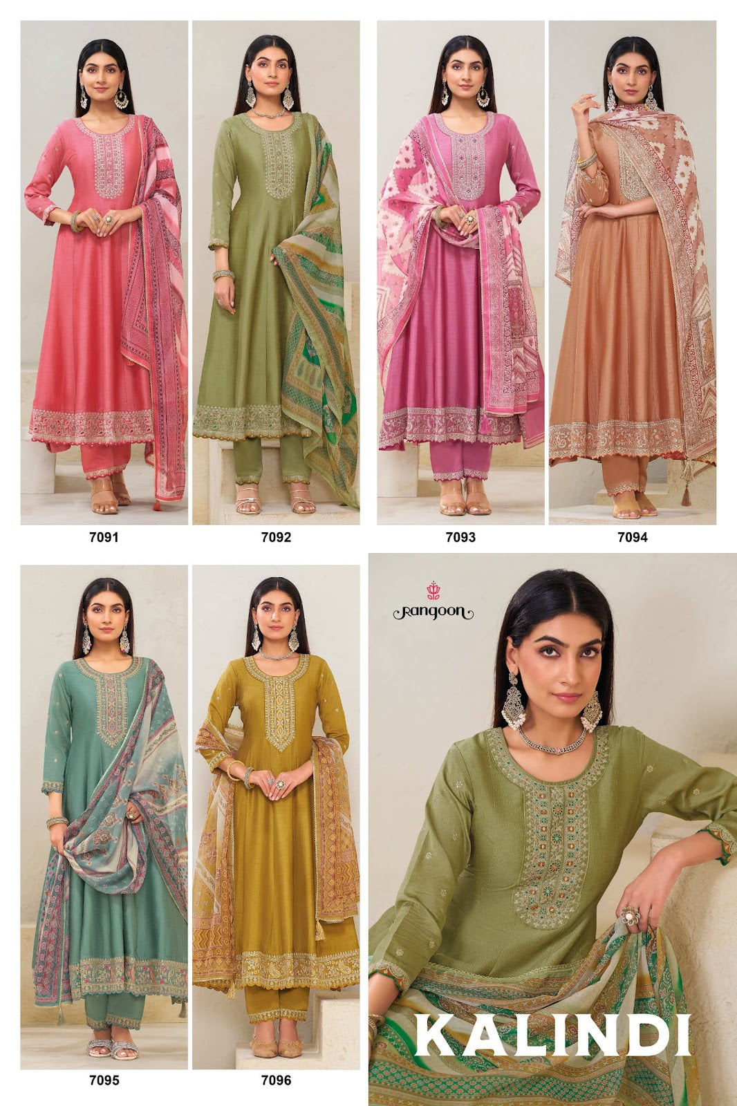 Kalindi Rangoon Silk Readymade Anarkali Suits Supplier Ahmedabad