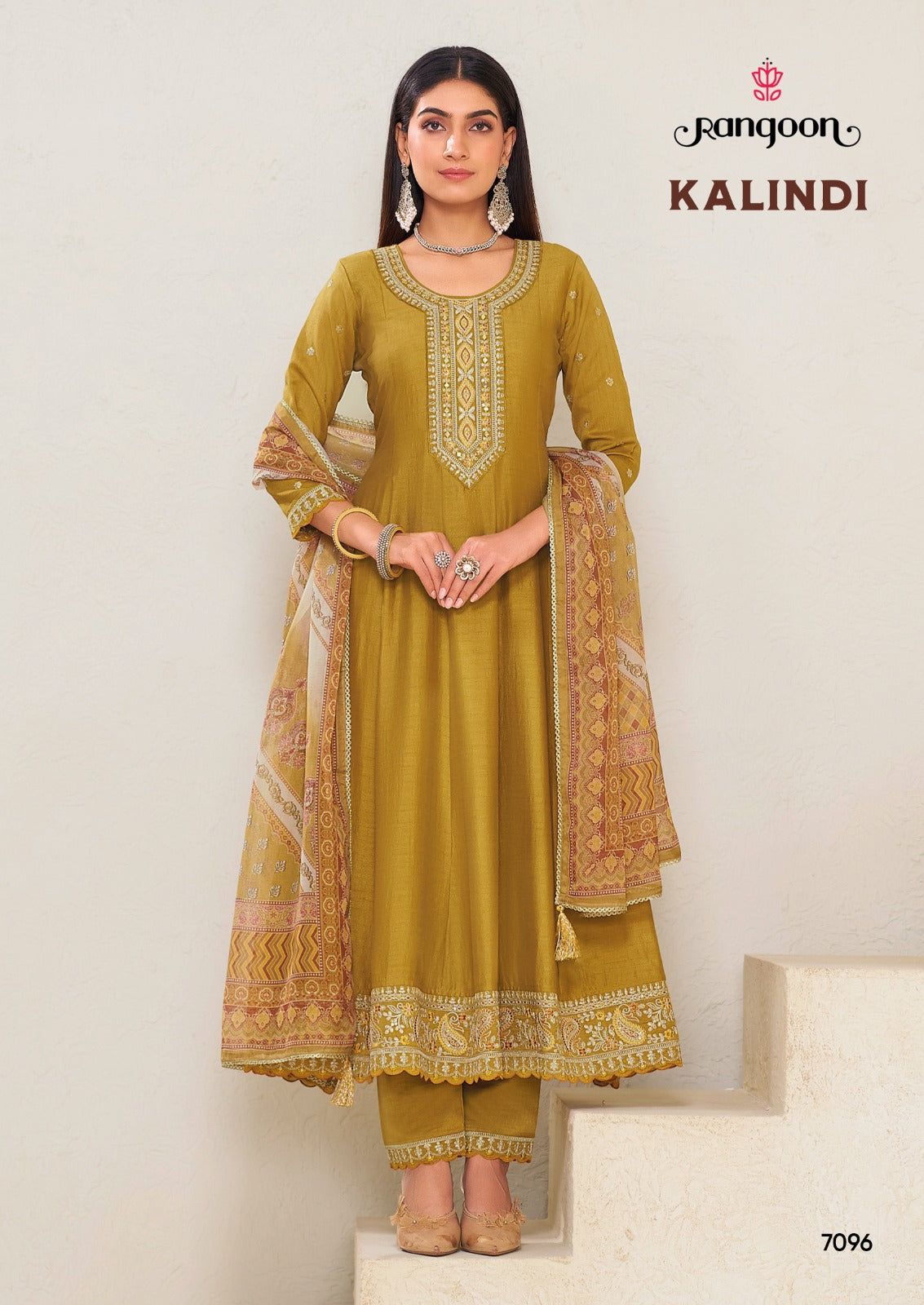 Kalindi Rangoon Silk Readymade Anarkali Suits Supplier Ahmedabad