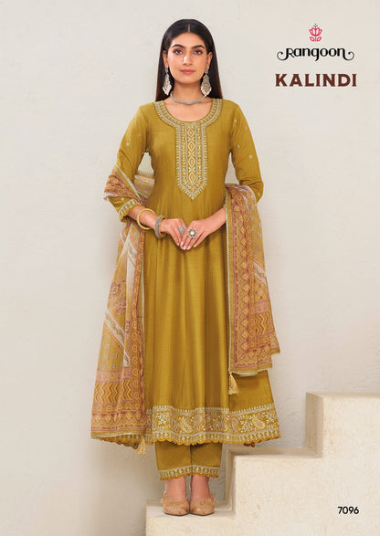 Kalindi Rangoon Silk Readymade Anarkali Suits Supplier Ahmedabad