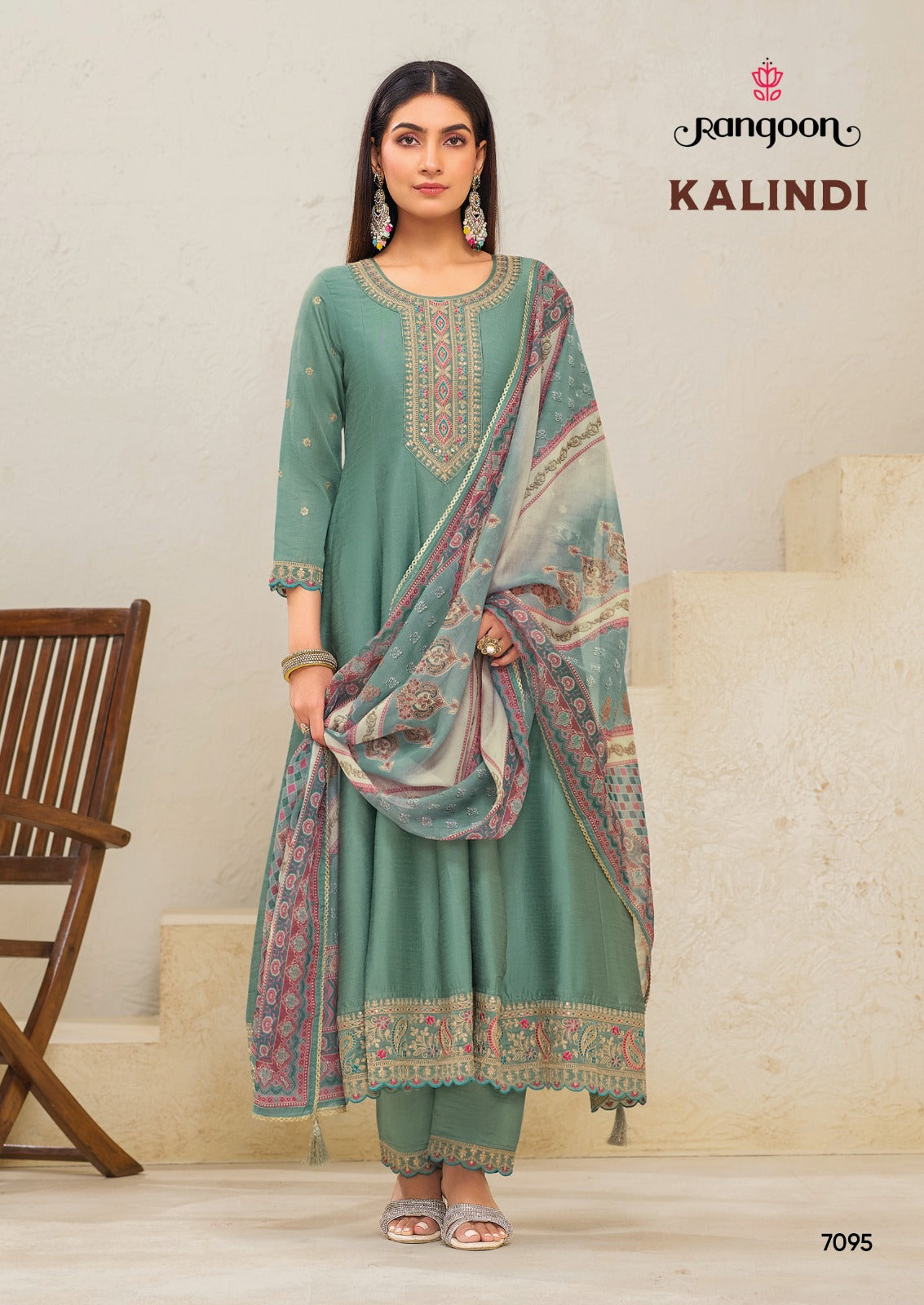 Kalindi Rangoon Silk Readymade Anarkali Suits Supplier Ahmedabad