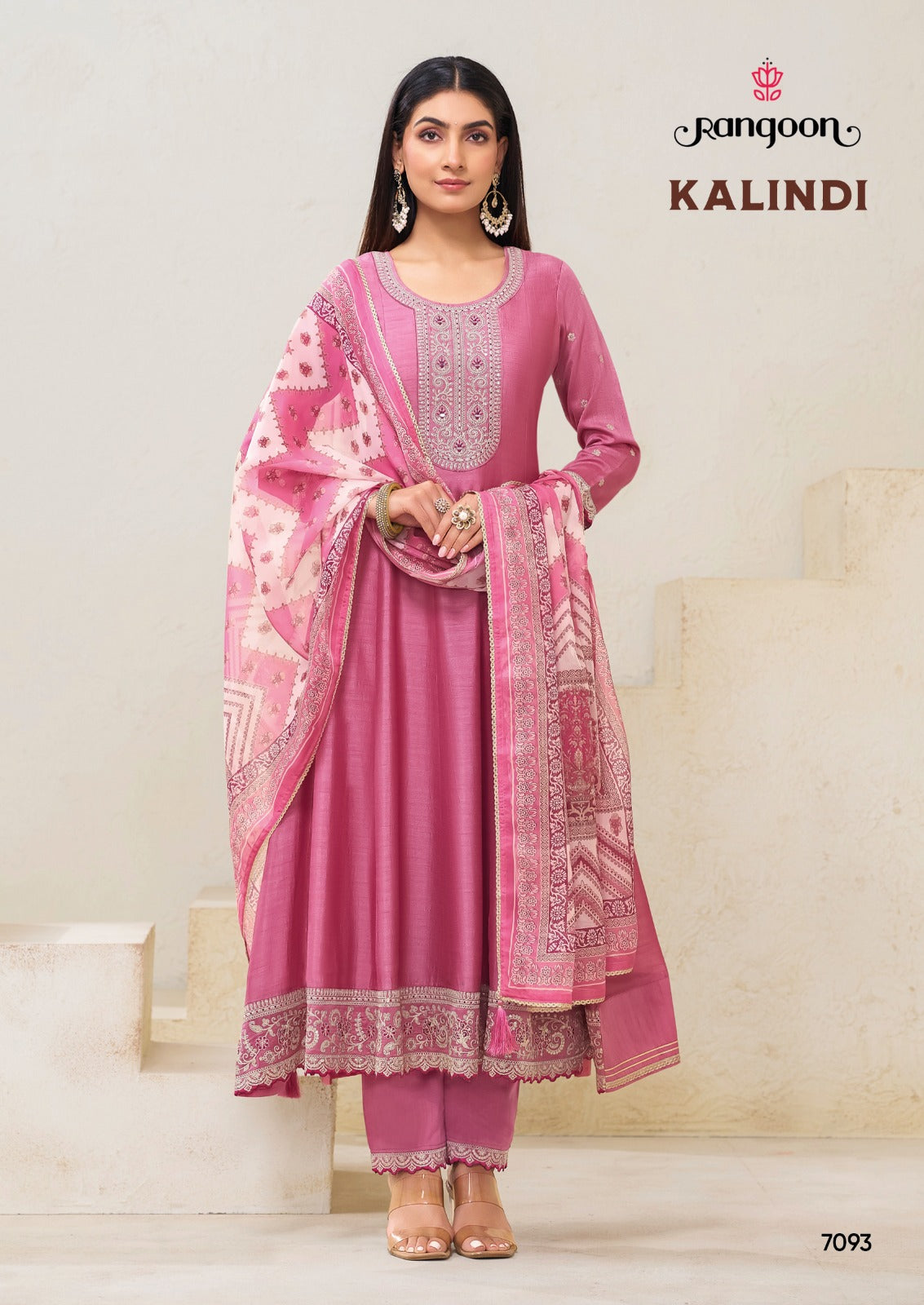 Kalindi Rangoon Silk Readymade Anarkali Suits Supplier Ahmedabad