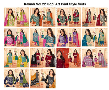 Kalindi Vol 22 Gopi Art Wax Batik Pant Style Suits Exporter Ahmedabad