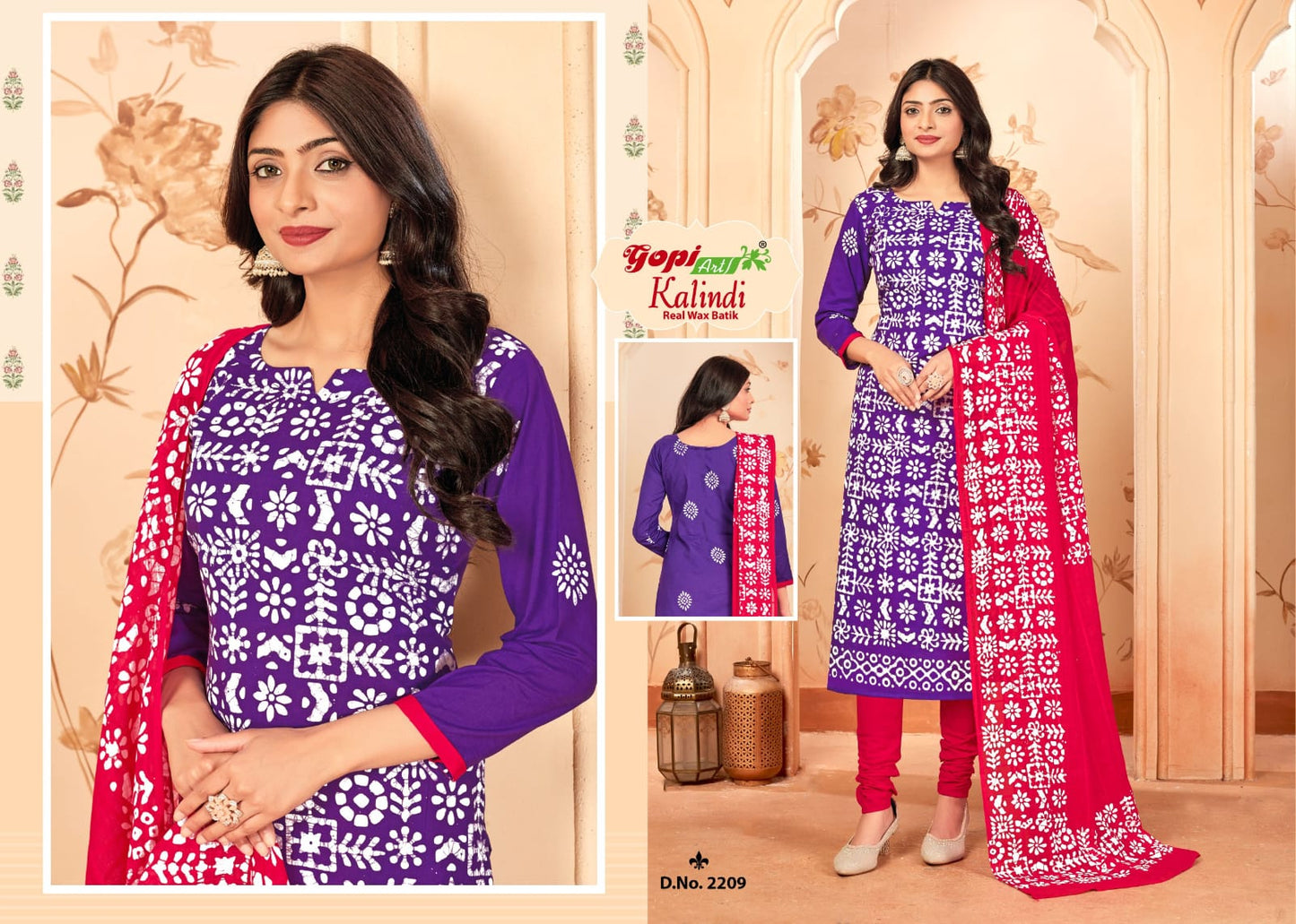 Kalindi Vol 22 Gopi Art Wax Batik Pant Style Suits Exporter Ahmedabad