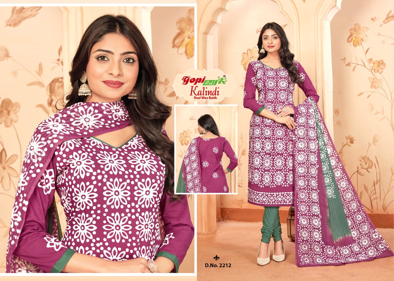 Kalindi Vol 22 Gopi Art Wax Batik Pant Style Suits Exporter Ahmedabad