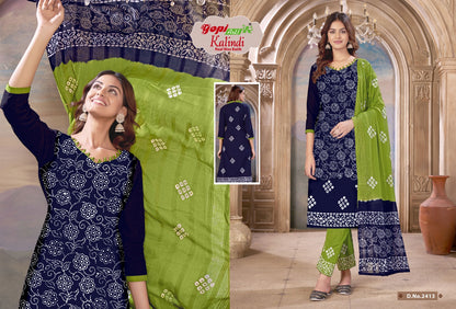 Kalindi Vol 24 Gopi Art Cotton Pant Style Suits Supplier Gujarat