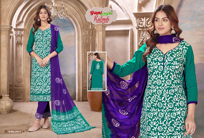 Kalindi Vol 24 Gopi Art Cotton Pant Style Suits Supplier Gujarat
