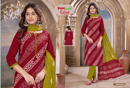 Kalindi Vol 24 Gopi Art Cotton Pant Style Suits Supplier Gujarat