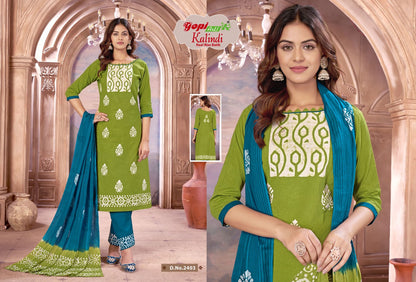 Kalindi Vol 24 Gopi Art Cotton Pant Style Suits Supplier Gujarat