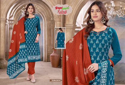 Kalindi Vol 24 Gopi Art Cotton Pant Style Suits Supplier Gujarat