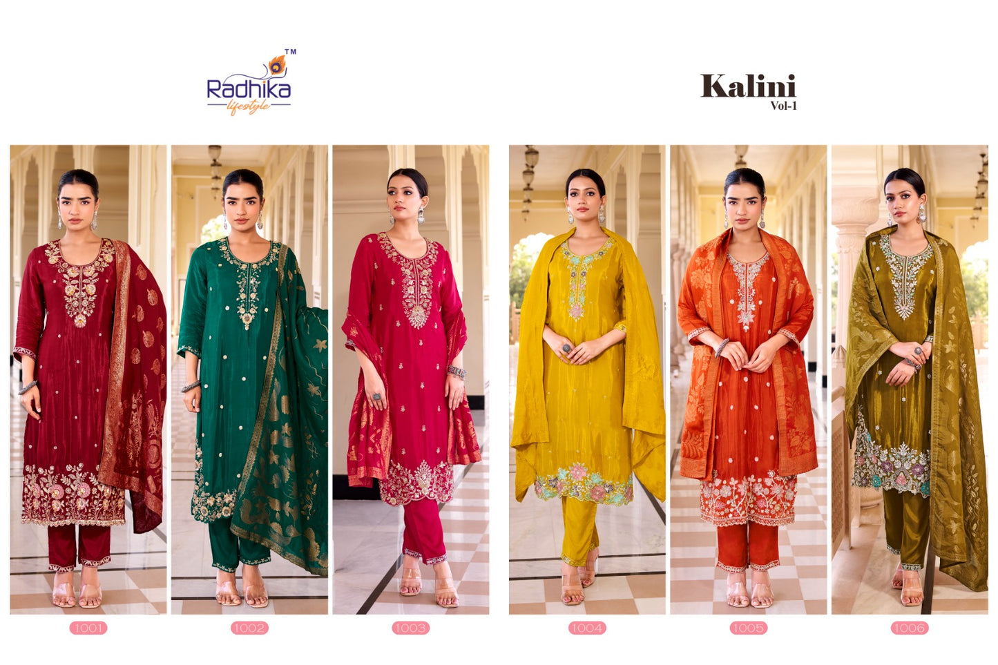 Kalini Vol 1 Radhika Lifestyle Silk Readymade Pant Style Suits Exporter India