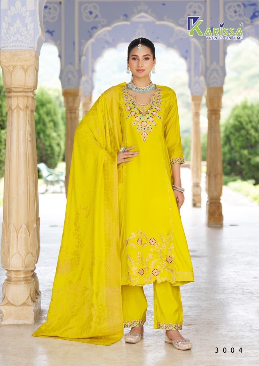 Kalisha Vol 3 Karissa Roman Silk Readymade Anarkali Suits Supplier Gujarat