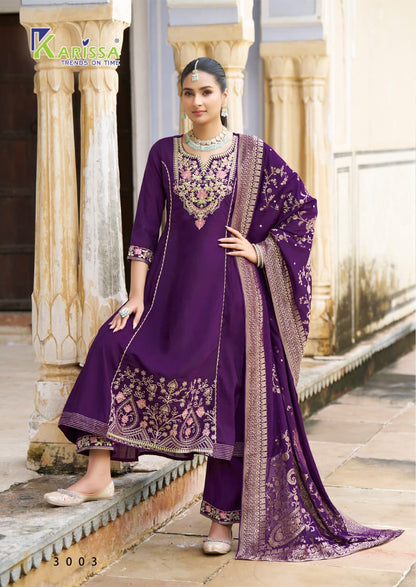 Kalisha Vol 3 Karissa Roman Silk Readymade Anarkali Suits Supplier Gujarat