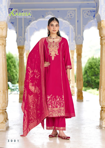 Kalisha Vol 3 Karissa Roman Silk Readymade Anarkali Suits Supplier Gujarat