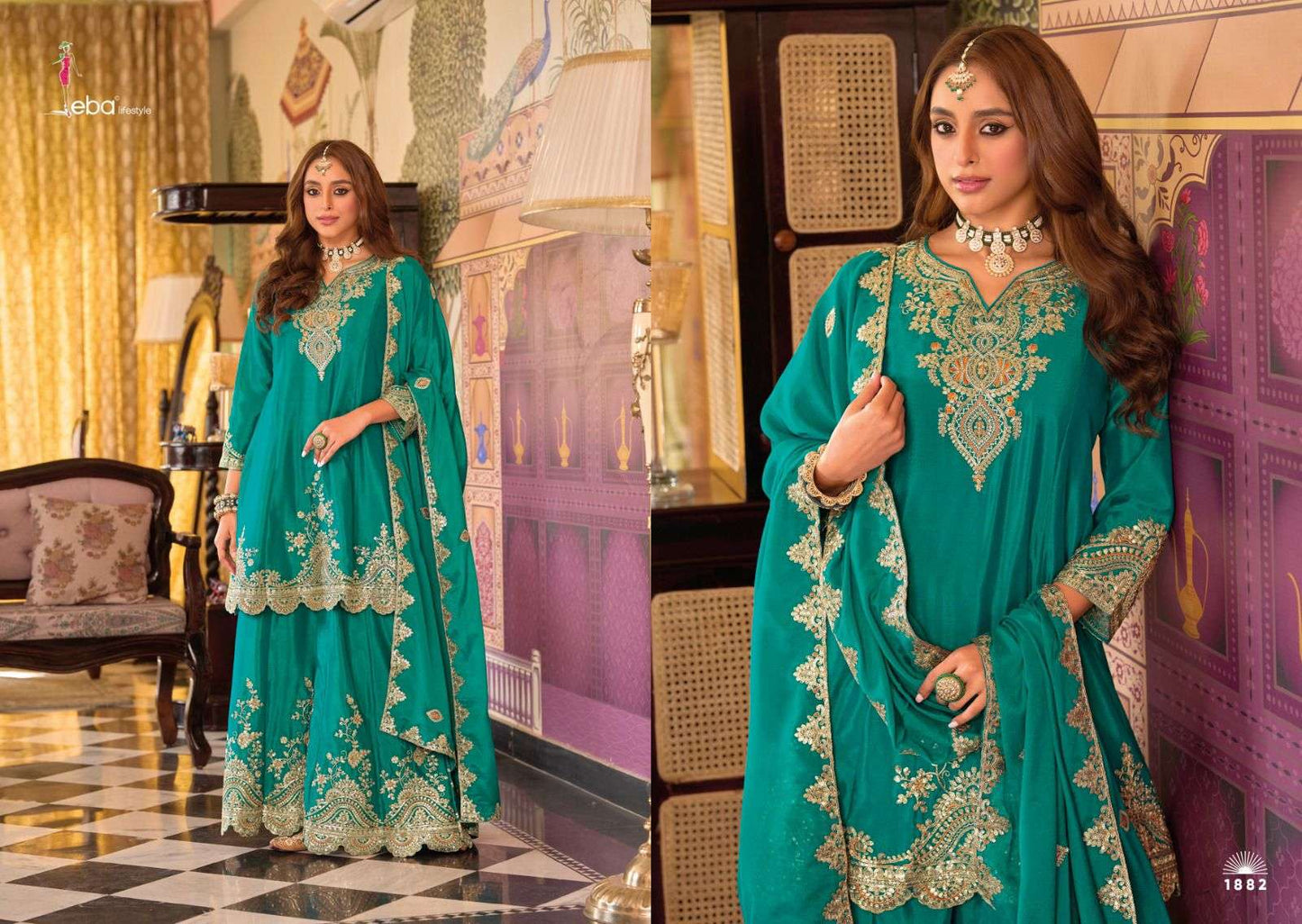 Kalista Eba Lifestyle Chinon Pakistani Readymade Suits Wholesaler Ahmedabad