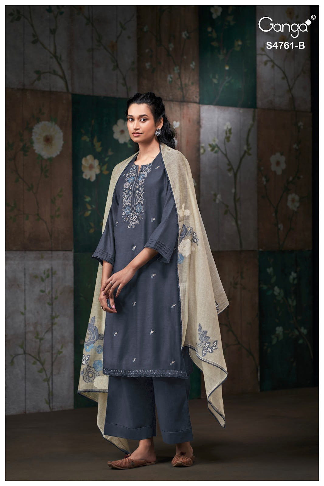Kalista S4761 Ganga Silk Satin Plazzo Style Suits Manufacturer Gujarat