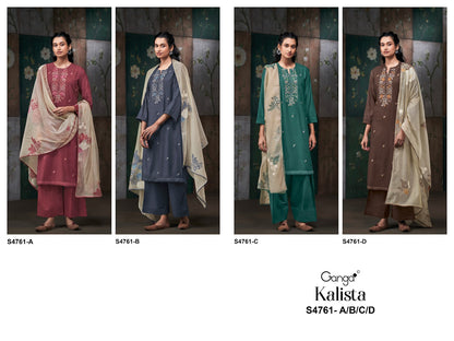 Kalista S4761 Ganga Silk Satin Plazzo Style Suits Manufacturer Gujarat