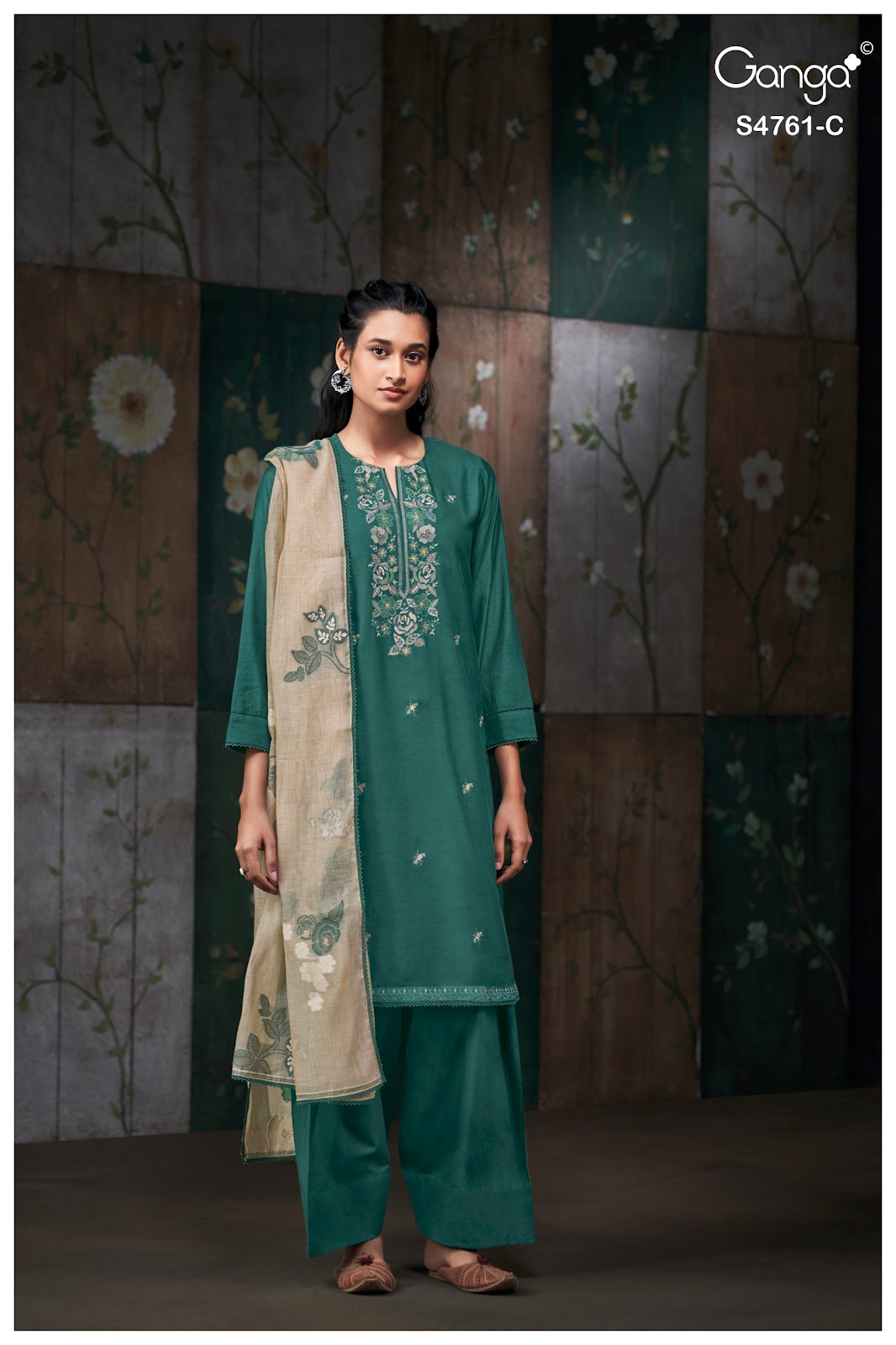 Kalista S4761 Ganga Silk Satin Plazzo Style Suits Manufacturer Gujarat