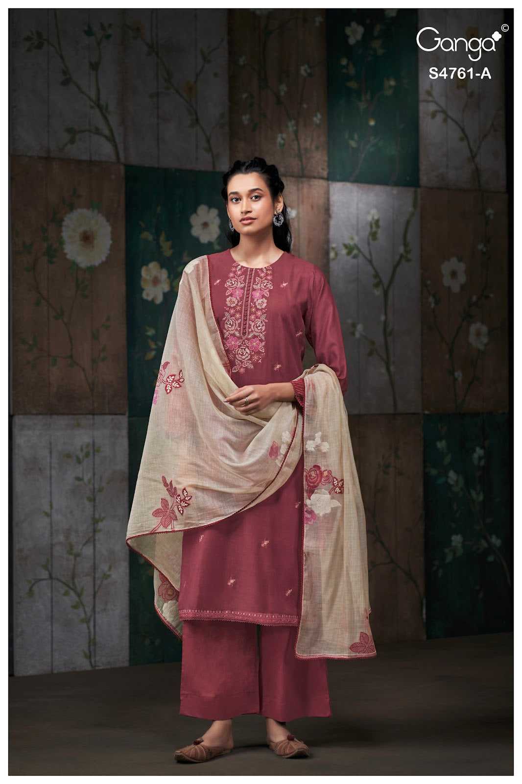 Kalista S4761 Ganga Silk Satin Plazzo Style Suits Manufacturer Gujarat