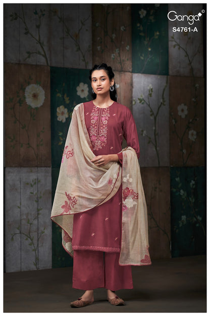 Kalista S4761 Ganga Silk Satin Plazzo Style Suits Manufacturer Gujarat