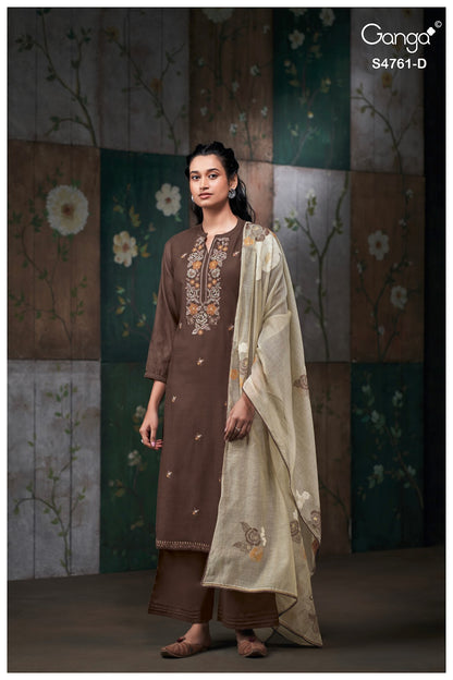 Kalista S4761 Ganga Silk Satin Plazzo Style Suits Manufacturer Gujarat