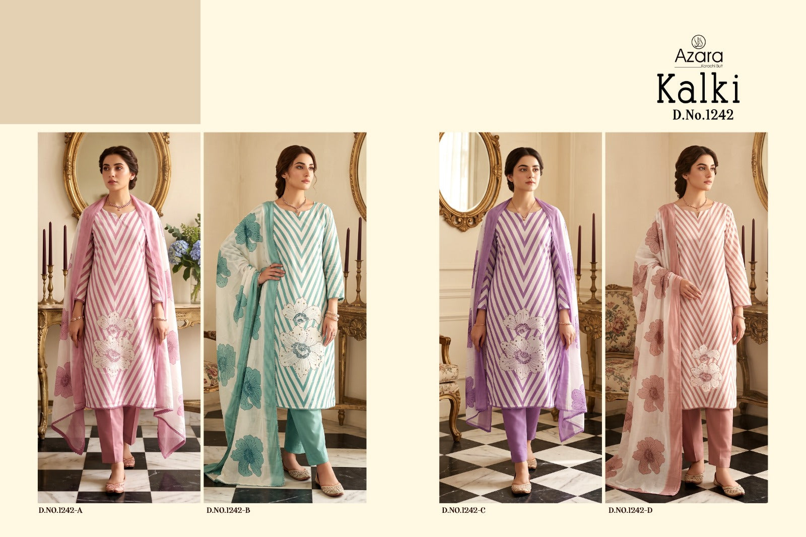 Kalki 1242 Radhika Fashion Azara Jam Cotton Karachi Salwar Suits Exporter