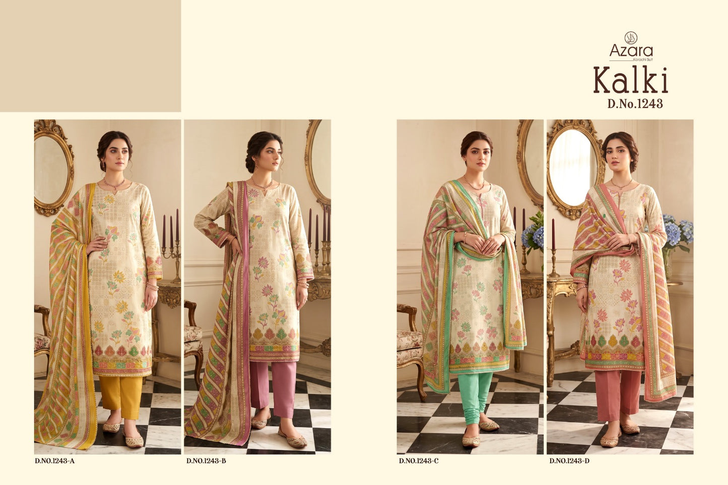 Kalki 1243 Radhika Fashion Azara Jam Cotton Karachi Salwar Suits Supplier