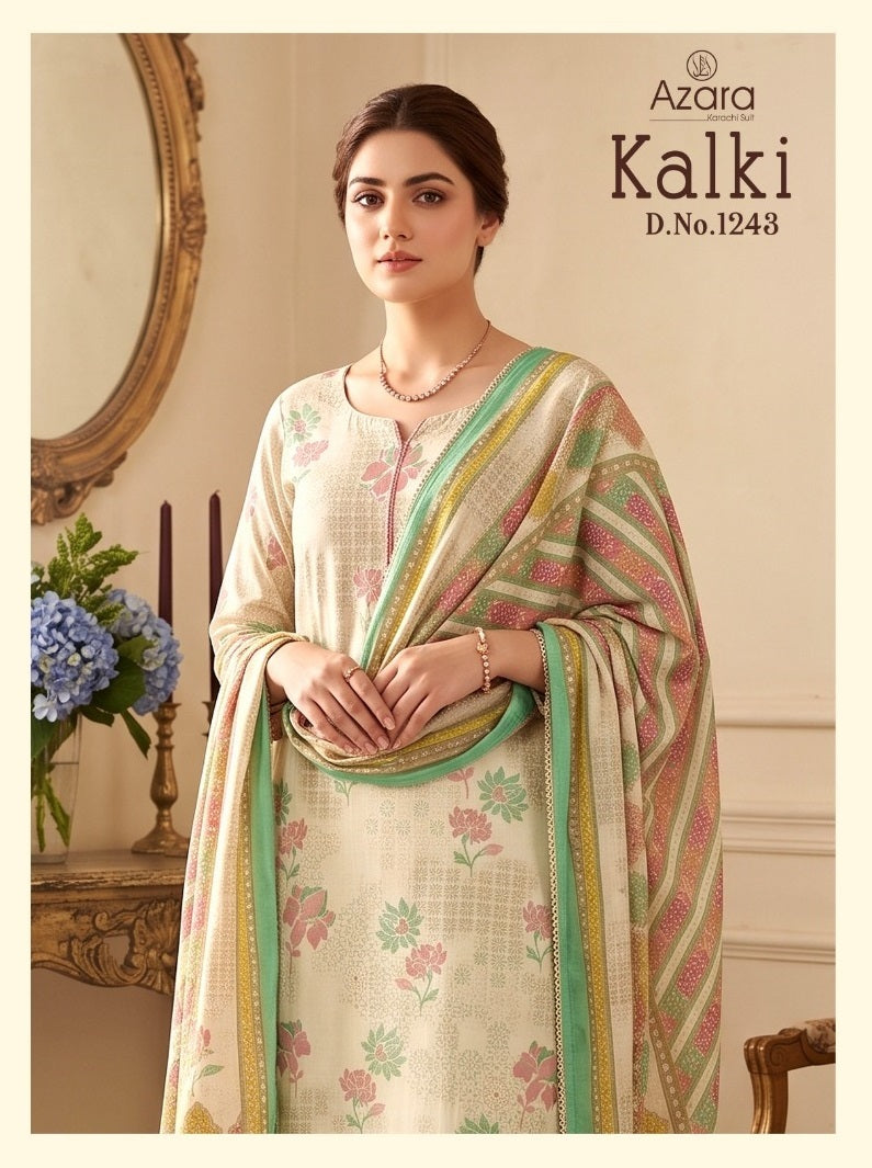 Kalki 1243 Radhika Fashion Azara Jam Cotton Karachi Salwar Suits Supplier