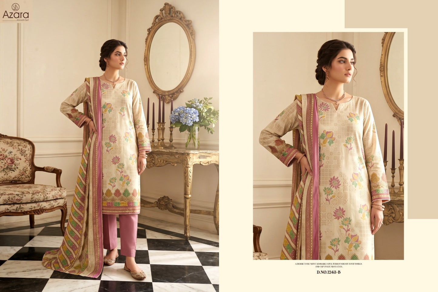 Kalki 1243 Radhika Fashion Azara Jam Cotton Karachi Salwar Suits Supplier