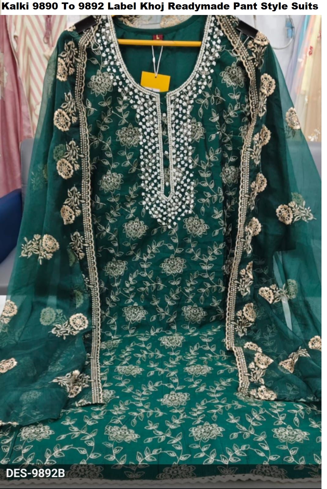 Kalki 9890 To 9892 Label Khoj Chanderi Viscose Readymade Pant Style Suits Supplier India