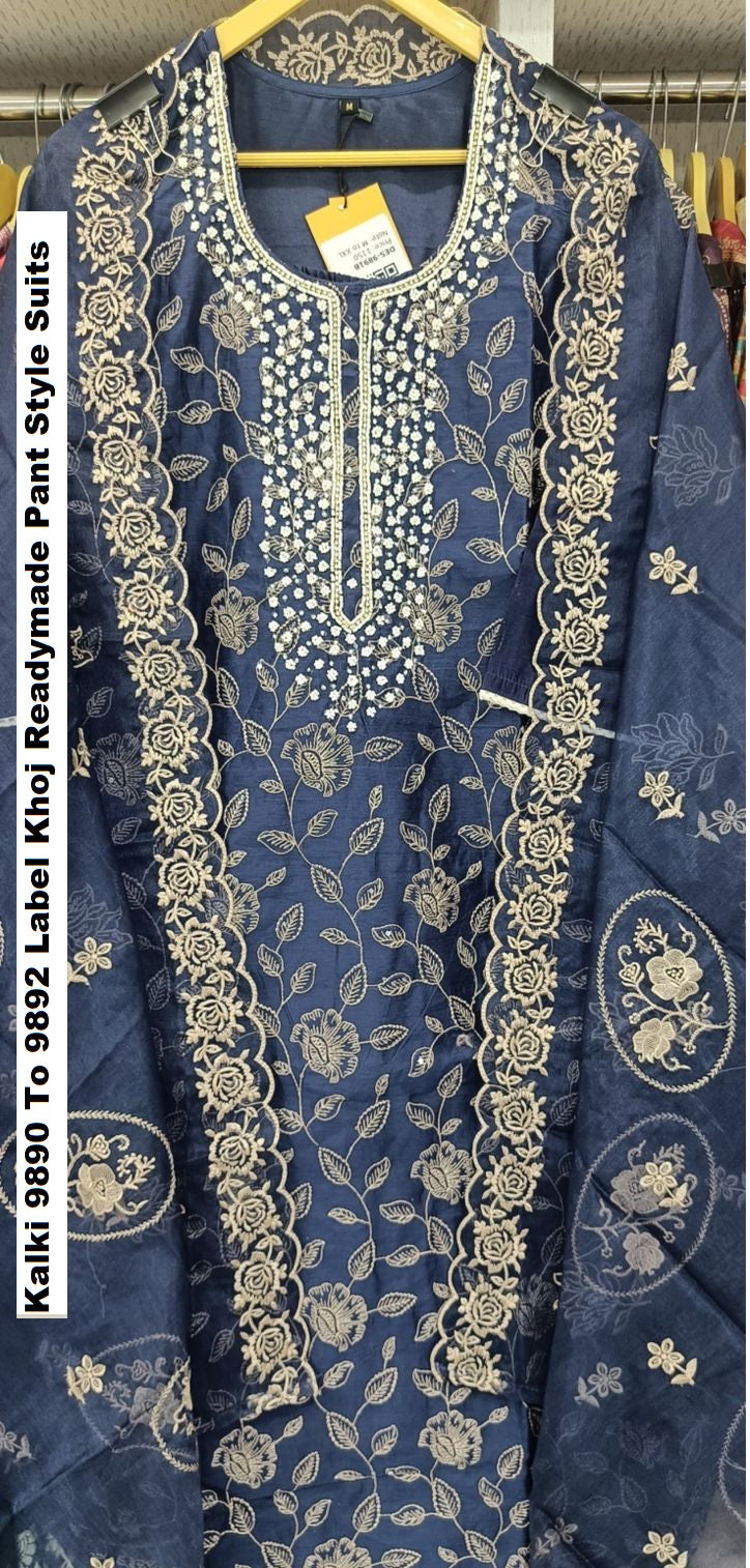 Kalki 9890 To 9892 Label Khoj Chanderi Viscose Readymade Pant Style Suits Supplier India