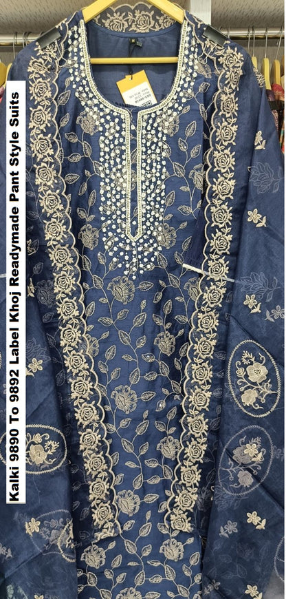 Kalki 9890 To 9892 Label Khoj Chanderi Viscose Readymade Pant Style Suits Supplier India