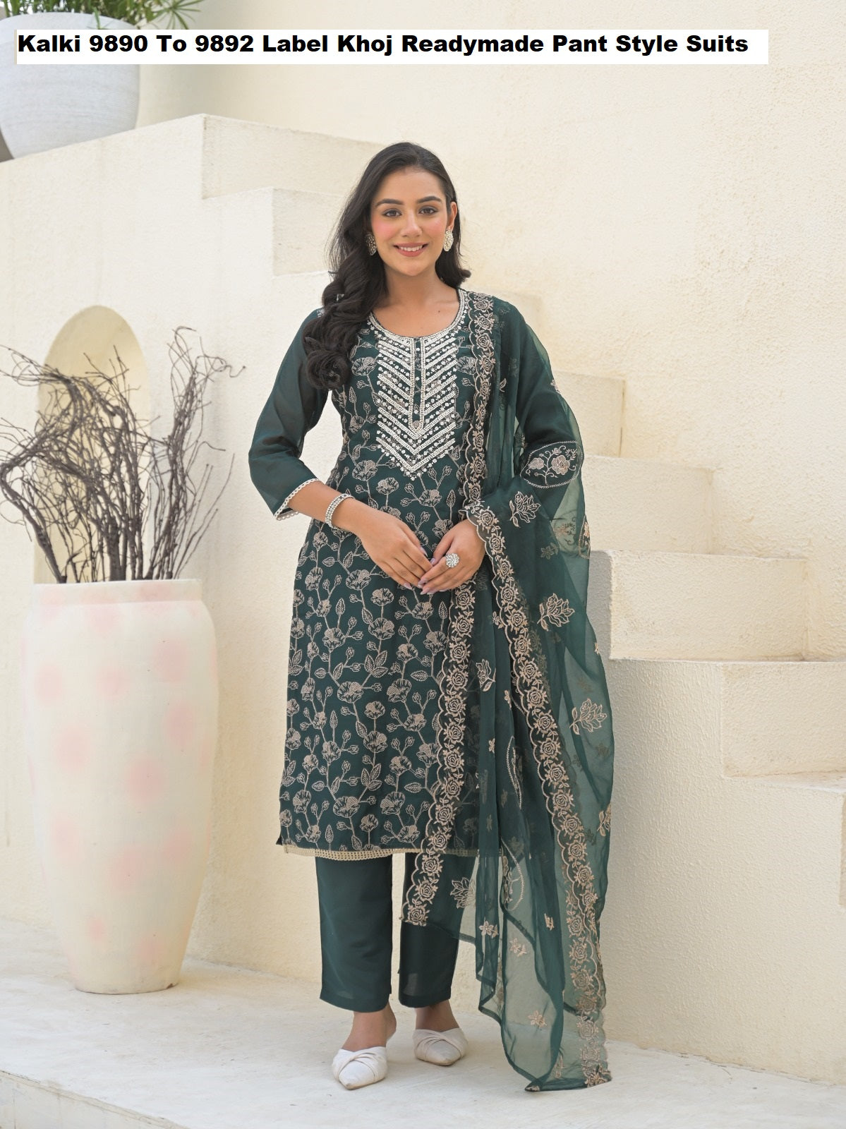 Kalki 9890 To 9892 Label Khoj Chanderi Viscose Readymade Pant Style Suits Supplier India