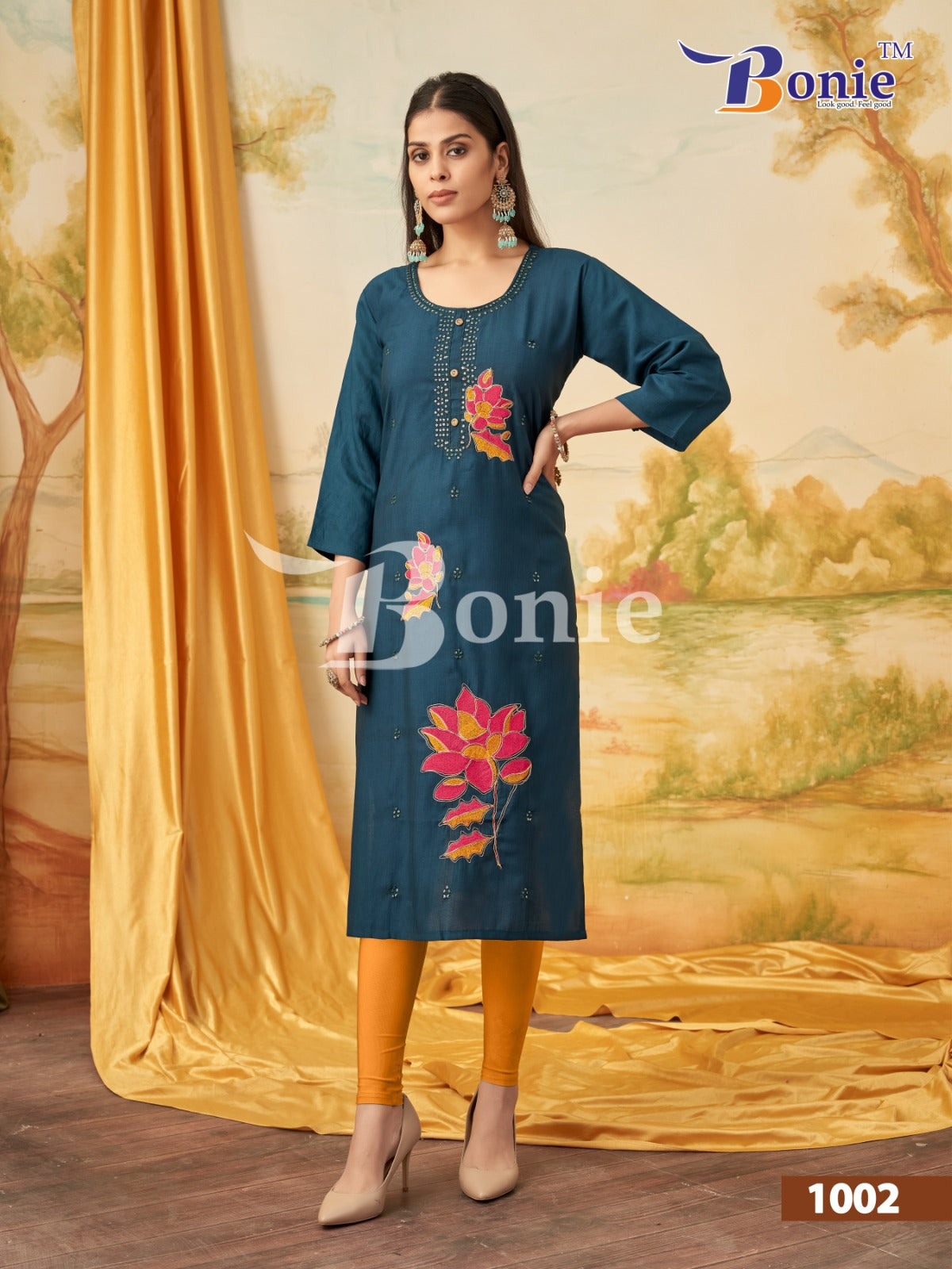 Kalki Bonie Vertigan Knee Length Kurtis Exporter Gujarat