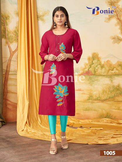 Kalki Bonie Vertigan Knee Length Kurtis Exporter Gujarat