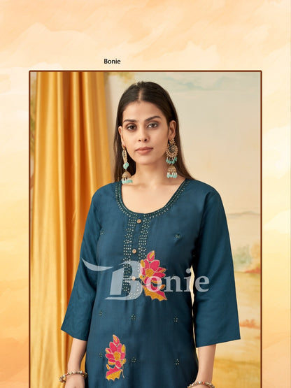 Kalki Bonie Vertigan Knee Length Kurtis Exporter Gujarat