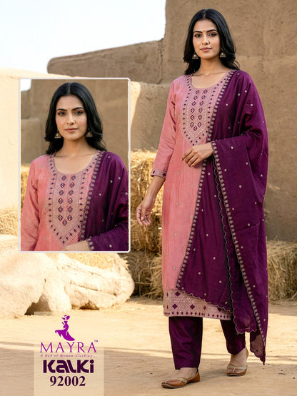 Kalki Mayra Vichitra Silk Readymade Pant Style Suits Wholesale Rate