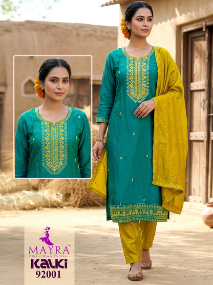 Kalki Mayra Vichitra Silk Readymade Pant Style Suits Wholesale Rate