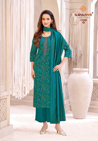 Kalki Stitch Vol 11 Suryajyoti Jam Satin Readymade Pant Style Suits Wholesale