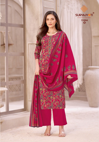 Kalki Stitch Vol 11 Suryajyoti Jam Satin Readymade Pant Style Suits Wholesale